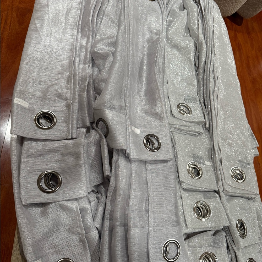 Silver sparkling Grommet Curtains - Picture 12 of 14